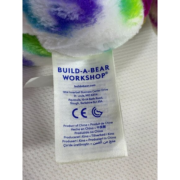 Build-A-Bear Rainbow Hearts Teddy Bear White Plush Valentine Stuffed Animal 18" - Picture 9 of 13